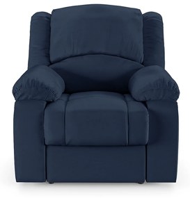 Poltrona do Papai Reclinável Sala de Cinema Madrid Power Elétrica USB PU Azul  G23