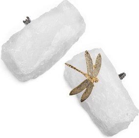 Kit 2 Ganchos Parede Pedra Quarto Branco Bruto c/ Caixa de Presente -