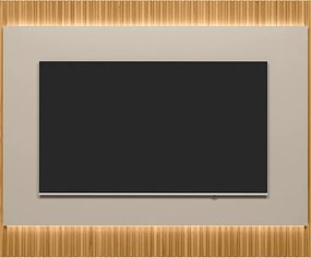 Painel Decorativo Singapura MDP/MDF TV até 70 Polegadas Ripado 1.8 Tauari/Off White G77 - Gran Belo