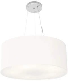 Lustre Pendente Cilíndrico Md-4188 Cúpula em Tecido 50x25cm Branco - Bivolt