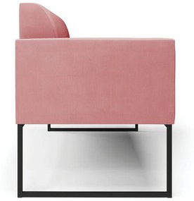 Sofá Namoradeira Base Industrial Preto Marisa Suede D03 - D'Rossi - Rose