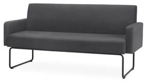 Sofa Pix com Bracos Assento Crepe Cinza Base Aco Preto - 55097 Sun House