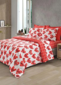 Jogo de Cama Love Vermelho Solteiro 3 Peças