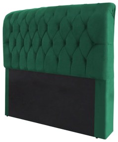 Cabeceira Marina para Cama Box Queen 1,60 m Estofada Suede Verde Bandeira