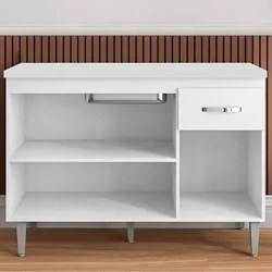 Balcão Gabinete Para Pia Com Tampo 120cm 3 Portas e 1 Gaveta Gabriela