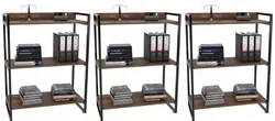 Kit 3 Estantes Livreiro Prisma Estilo Industrial 80cm 3 Prateleiras C0