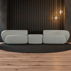 Sofá Versátil Sala de Estar Egito 322cm Modulado Bouclê Cinza G52 - Gran Belo