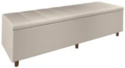 Recamier Baú Estofado Queen 160cm Horus Sintético Bege Z04 - Mpozenato