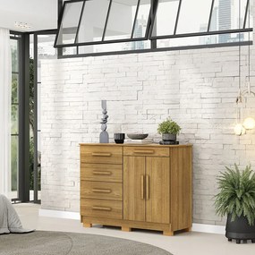 Cômoda Sapateira Batel 5 Gavetas 2 Porta de Bater com Prateleira Nature G98 - Gran Belo