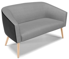 Kit 01 Namoradeira 02 Lugares e 02 Poltronas Stella Corano Preto com Veludo Grafite A131 Luxo Pés Palito Natural - D'Rossi