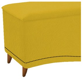 Calçadeira Estofada Yasmim 160 cm Queen Size Suede Amarelo - ADJ Decor