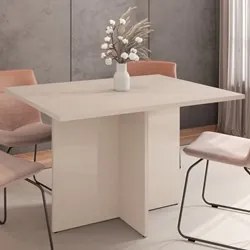 Mesa Sala De Jantar 120cm Tampo Sem Vidro Paris C14 Off White - Mpozen