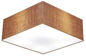 Plafon Quadrado Md-3001 Cúpula em Tecido 12/35x35cm Palha - Bivolt