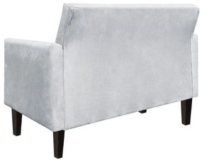 Namoradeira Jade 02 Lugares Suede Cinza Pés Chanfrado Tabaco - D'Rossi