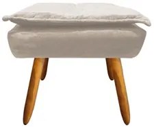 Puff Decorativo Sala de Estar Pés Palito Opla Suede Bege - Ibiza