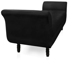Recamier Olinda Suede 160 cm Pés Torneados Tabaco - D'Rossi - Preto