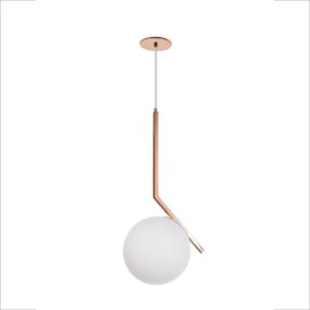 Pendente Globo Fosco 33X25X66Cm 1 X E27 Metal E Globo Ø25Cm | Old Arti... (PRETO)