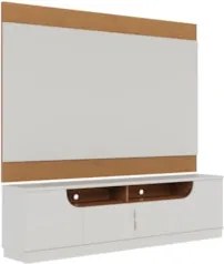 Painel TV 75 Pol Chile e Rack Brescia Off White/Freijó C05  - Mpozenat