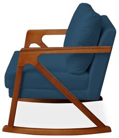 Poltrona Mona Amber Balanço Veludo Azul Marinho