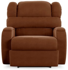 Poltrona do Papai Sala de Cinema Reclinável Kylie Power Touch Massagem USB Veludo Terracota G23