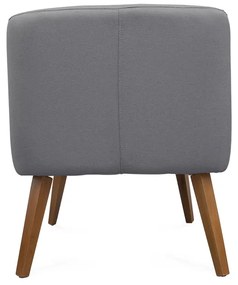 Poltrona Decorativa Lara Pés de Madeira Linho Cinza - Sheep Estofados - Cinza