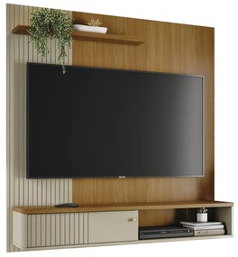 Painel TV 65 Pol 161cm Bancada Suspensa para Sala Dorema M20 - D'Rossi - Cumaru e Opala