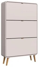 Sapateira 3 Portas Basculantes Curve Bege Dunas 130x76x24 cm Completa Móveis