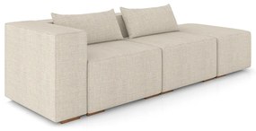 Sofá Versátil Sala de Estar Atlanta 318cm Modulado Linho Bege Claro G52 - Gran Belo