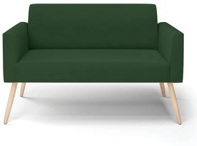 Sofá Namoradeira Pés Palito Natural Marisa Veludo D03 - D'Rossi - Verde