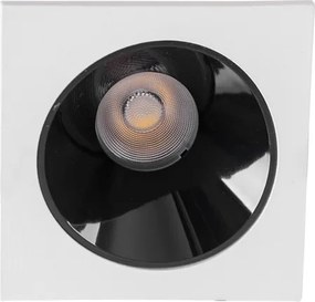 Plafon Led De Embutir Quadrado Preto Branco 18W 2700K Mira
