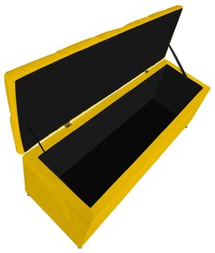 Calçadeira Estofada Liverpool 90 cm Solteiro Suede Amarelo - ADJ Decor