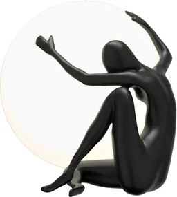 Luminaria De Mesa Vidro Metal Preto Branco Florence Sigma