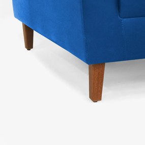 Poltrona Decorativa Gabriela Suede Azul Royal
