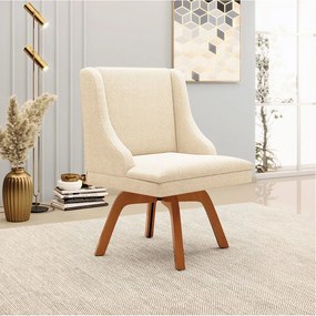 Cadeira Sala de Jantar Giratória MM35 Liz Bouclê D03 - D'Rossi - Bege