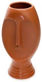 Vaso Decorativo Rosto em Cerâmica Terracota 23,5x11 cm - D'Rossi