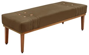 Recamier Decorativo 195cm Kors Suede Pés de Madeira Caramelo G63 - Gran Belo