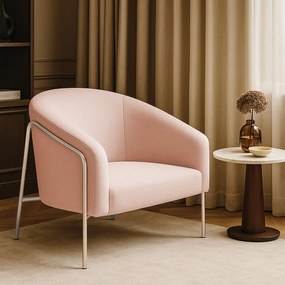 Poltrona Sala Industrial Alta Champanhe Stella Bouclê D03 - D'Rossi - Rose