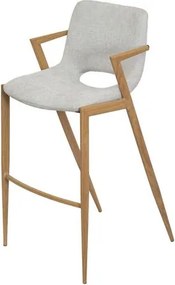 Banqueta Mila Assento Linho Cinza Base Clara - 79399 Sun House