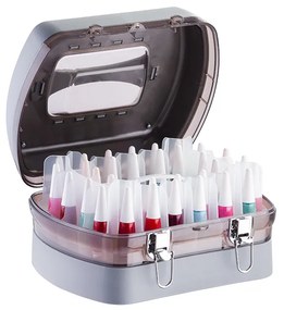 Maleta P/ 34 Esmaltes Profissional C/ Porta Acetona Cinza - Dompel