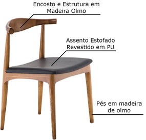 Kit 2 Cadeiras Decorativas Sala e Escritório Nami Madeira Bege G56 - Gran Belo
