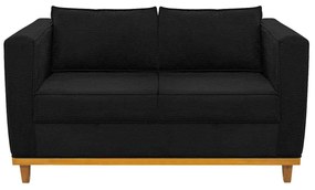 Sofá 2 Lugares Europa Corano Preto ADJ Decor