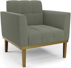 Poltrona Sala Base Madeira Castanho Kit 2 Ana Bouclé Menta - Ibiza