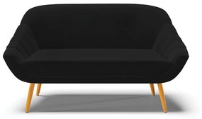 Namoradeira 02 Lugares Giovana Linho Pés Palito Castanho - Indo Decorar - A79 Preto