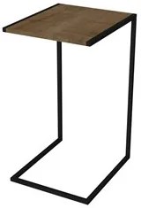 Mesa de Apoio Lateral Steel Quadra 27820 Vermont Base Preta - Artesano