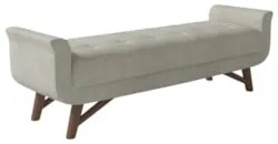 Puff Recamier Calçadeira 195cm Base Madeira Neville Z37 Boucle Cru - M