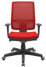 Cadeira Office Brizza Tela Vermelha Assento Aero Vermelho Autocompensador Base Standard 120cm - 63707 Sun House