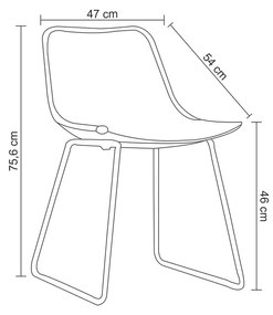 Cadeira Decorativa Base em Metal Diana Branco R02 - D'Rossi
