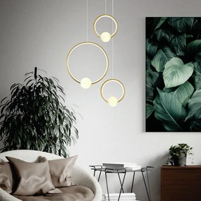 Pendente Allenza Ø40Cm Aro Vertical Led 12W 3000K Bivolt Alumínio Dour...