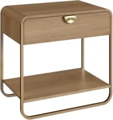 Mesa de Cabeceira Quarto 60cm 1 Gaveta Mario Hanover/Dourado A10 - Mpo