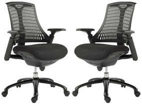 Kit 2 Cadeiras para Escritório Nagoh Office Giratória Preto G56 - Gran Belo